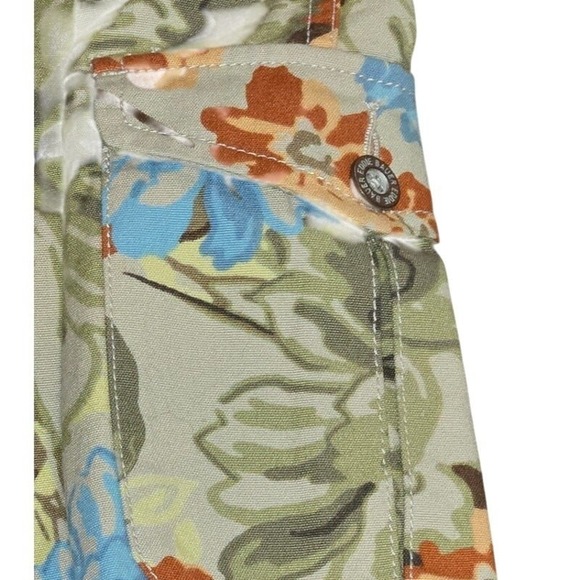 Eddie Bauer Womens Cargo Skort Floral Tropical Khaki Blue Utility Mini Skirt 12 - Picture 3 of 6